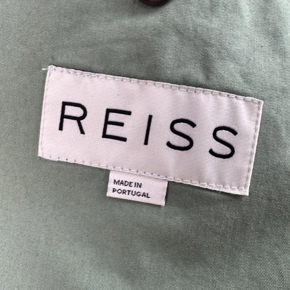 Reiss Pinot B Blazer Mens 42 Sage Green Cotton Sport Coat Made Portugal